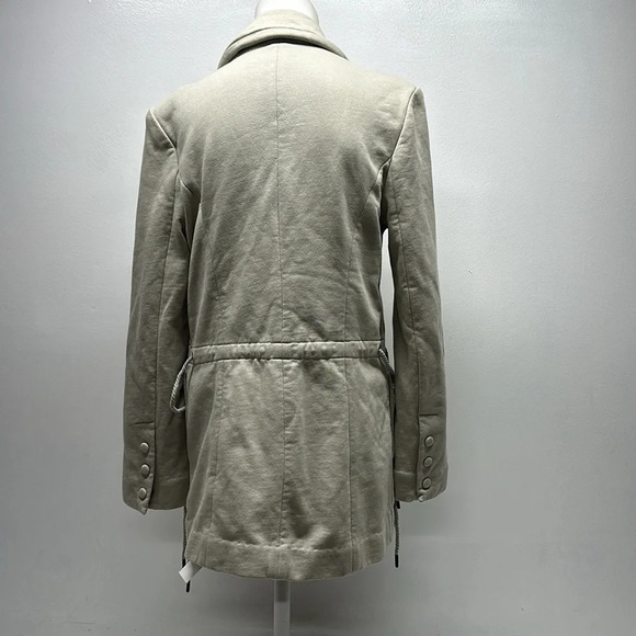Ser.O.Ya Seroya Jacket Coat Collared Button Down Drawstring Waist Tan Beige XS - Picture 5 of 9